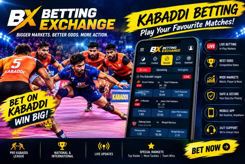 Kabaddi betting exchange for live kabaddi matches