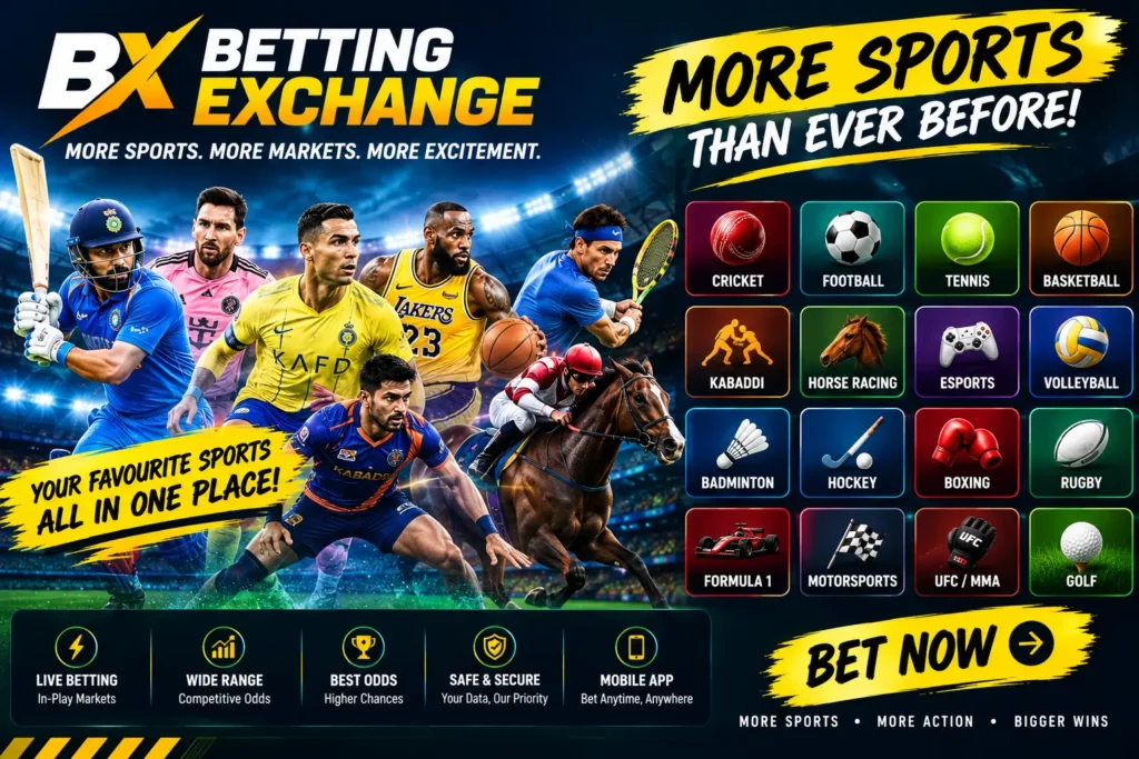 More sports betting exchange with multiple live sports